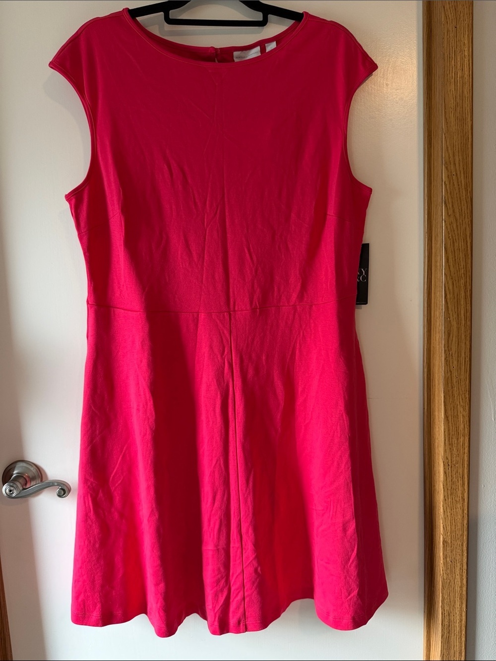 New York & Company Hot Pink Sleeveless Fit-and-Flare Dress